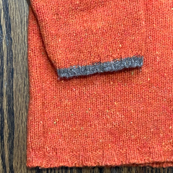 Vintage Eddie Bauer 90s Grunge Nirvana Fair Isle Burnt Orange Wool Petite Small - Picture 5 of 9